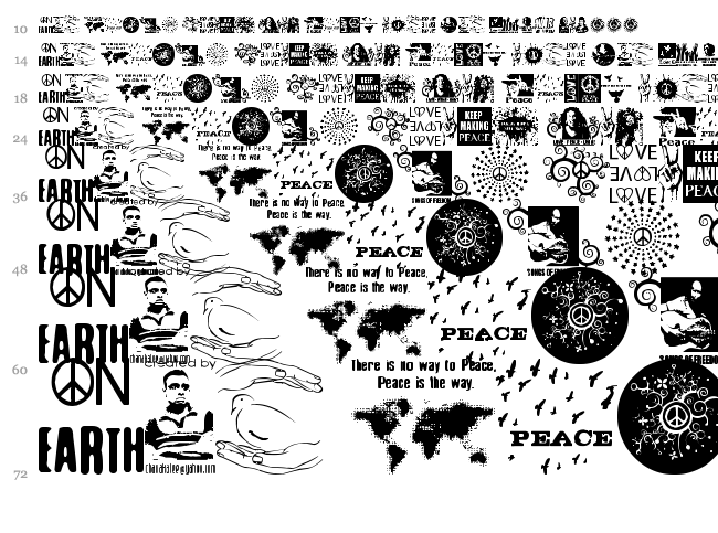 Peace Forever font waterfall
